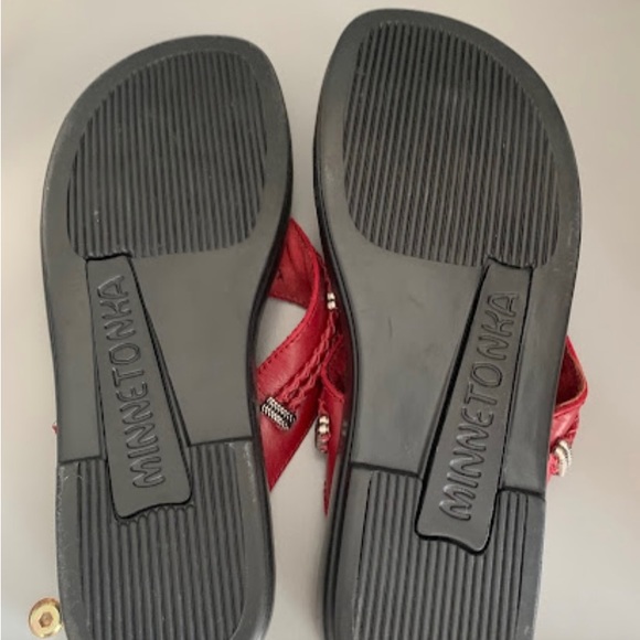 MINNETONKA red sandals sz 7 - Picture 5 of 6